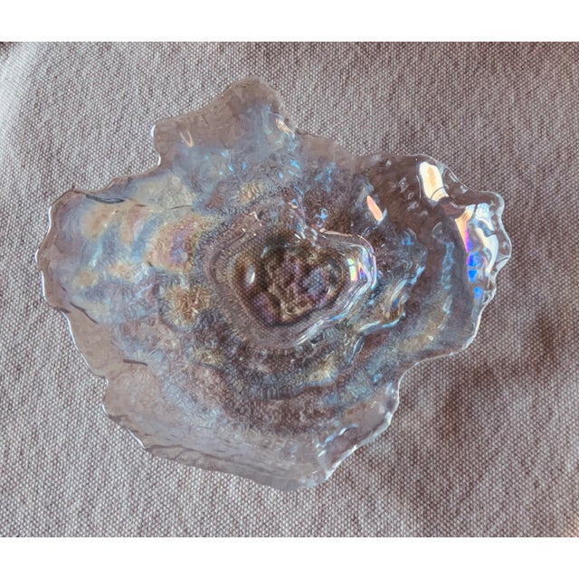Set of Four French Iridescent Crystal Organic-Form Plates, Circa 1960s For Sale - Image 11 of 18