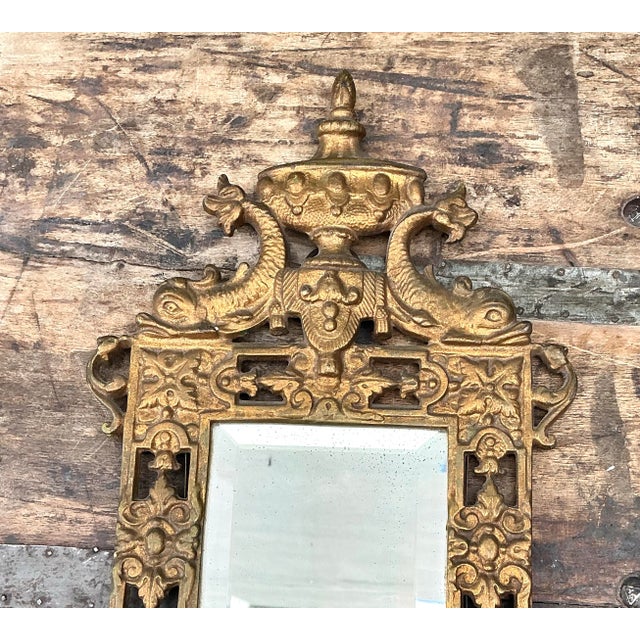 Vintage Girandole Gilt Bronze Candlestick Mirror For Sale - Image 10 of 12