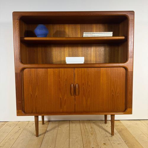 Vintage Teak Bookcase with Tambour Doors from Dyrlund, Denmark, 1960s For Sale - Image 13 of 13