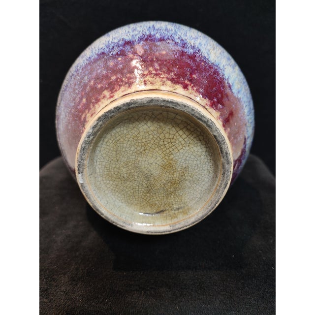 Chinese Ceramic Vase Jun Ware Flambé Glaze Porcelain Vase For Sale - Image 4 of 11