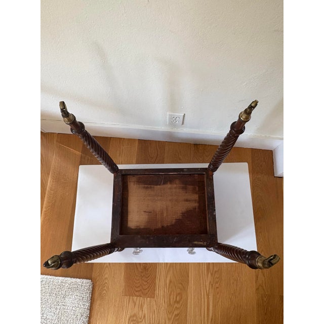 Thomas Sheraton Style Rope Leg Side Table With Two Drawers - Mahogany Wood Early 19th Century For Sale - Image 12 of 12