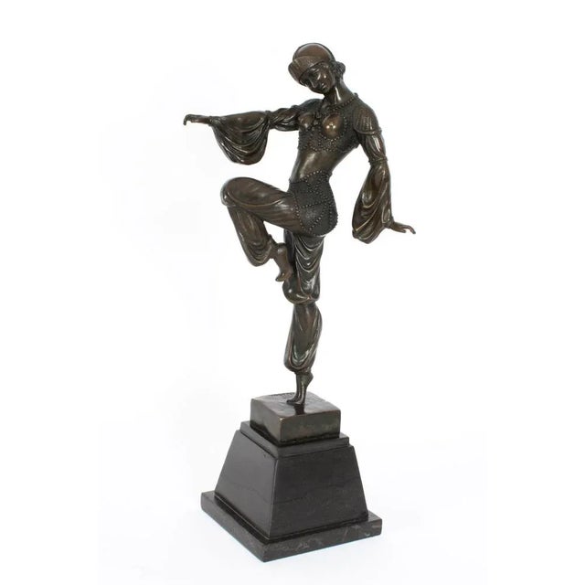 Vintage Art Deco Bronze Dancing Girl After Chiparus, Mid 20th Century For Sale - Image 15 of 16