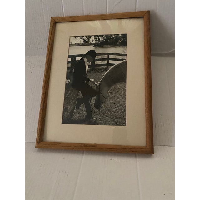 Vintage Mid-Century Equestrian Art: Framed Portrait Attributed to Carol Hofmann Thompson, u.s. Equestrian Team For Sale - Image 4 of 10