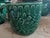 English Vintage the Haldon Group Green Majolica Relief Cup & Saucer Set for 8 For Sale - Image 3 of 8