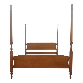 Vintage Full Size Chippendale Poster Bed For Sale