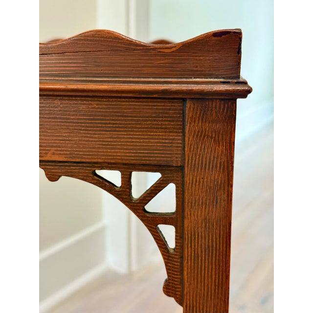 Late 19th Century 19th C. Art Nouveau Fretwork Detail Accent Table For Sale - Image 5 of 10