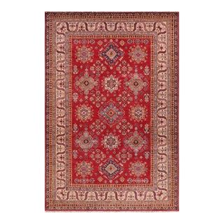 Southwestern Super Kazak Red/Beige Wool Rug - 8'5'' X 10'3'' For Sale