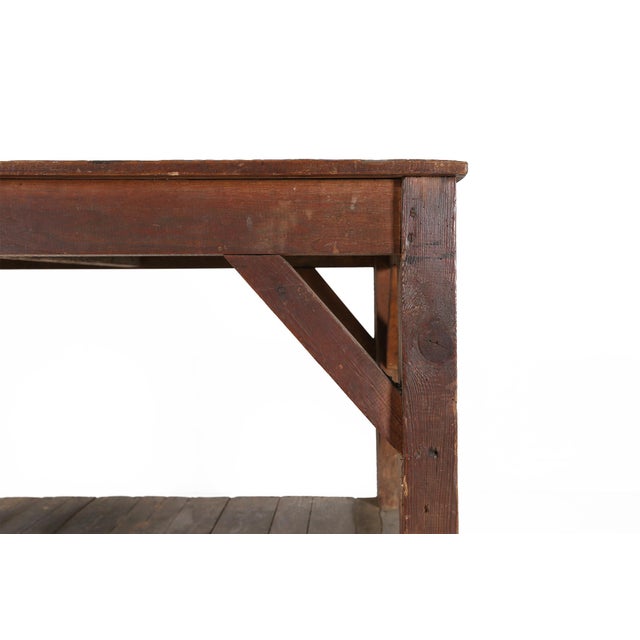 Mid-Century Modern French Industrial Console Table in Wood, 1920s For Sale - Image 3 of 18