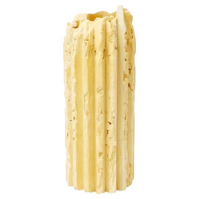 Rib 16X Thin Pale Orange Cornice Vase by Lenny Stopp For Sale - Image 6 of 6