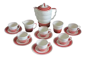 Art Deco "Aristocrat" Demitasse Coffee Set - Set of 15