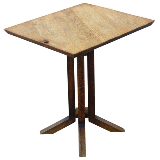 Brown Vintage Rectangular Oak Occasional Table, 1920 For Sale - Image 8 of 8