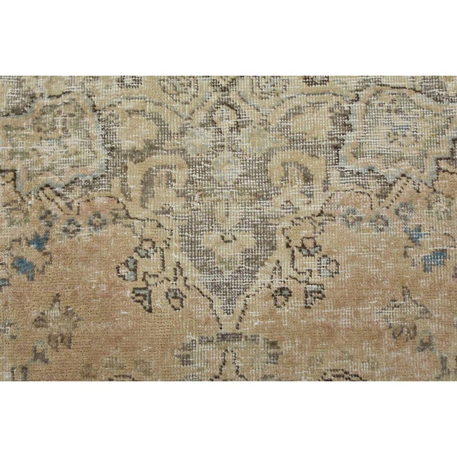 Tabriz Rug 9’4” X 12’3” Pink Wool Vintage Distressed Hand-Knotted Carpet For Sale - Image 11 of 15