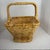 Farmhouse Vintage Square Sturdy Wicker Basket With Thick Bamboo Rim and Handle For Sale - Image 3 of 14