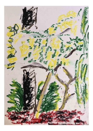 Alfredo Pizzi, Composition 2, Pastel Drawing, 2025