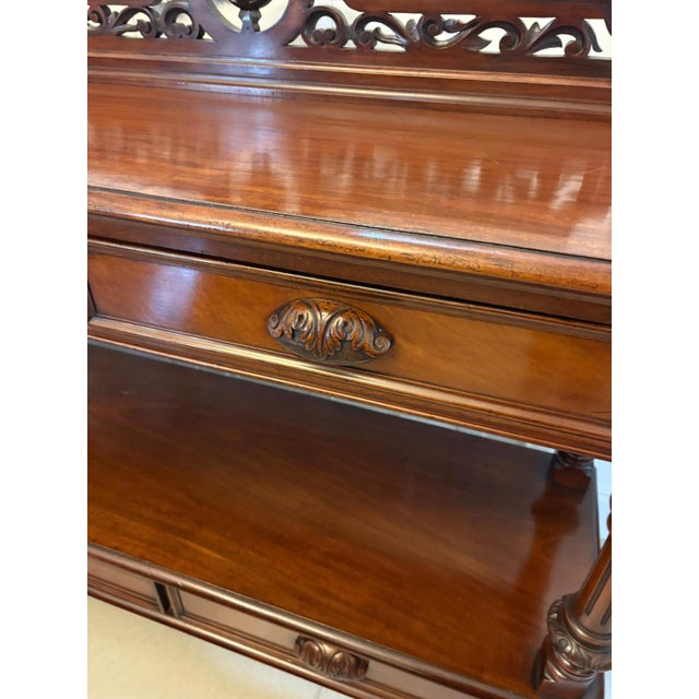 Antique English Victorian Mahogany Sideboard or Buffet Server, 1850 For Sale - Image 13 of 16