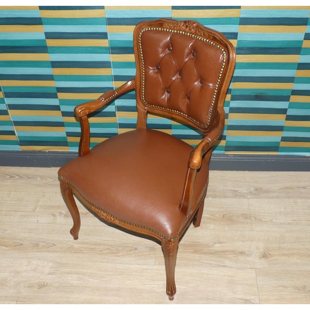 Baroque Chippendale Chair in Skai and Faux Leather, 1960s For Sale - Image 9 of 9