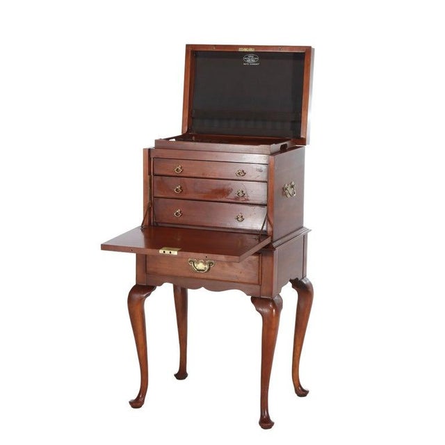 Antique Henkel Harris Mahogany & Burl Inlaid Silver Chest Signed C1930 Measures - 40 1/2" x 23" x 16 1/2" An antique...