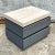 Stone Top Gray Lacquered Single Nightstand For Sale - Image 4 of 8