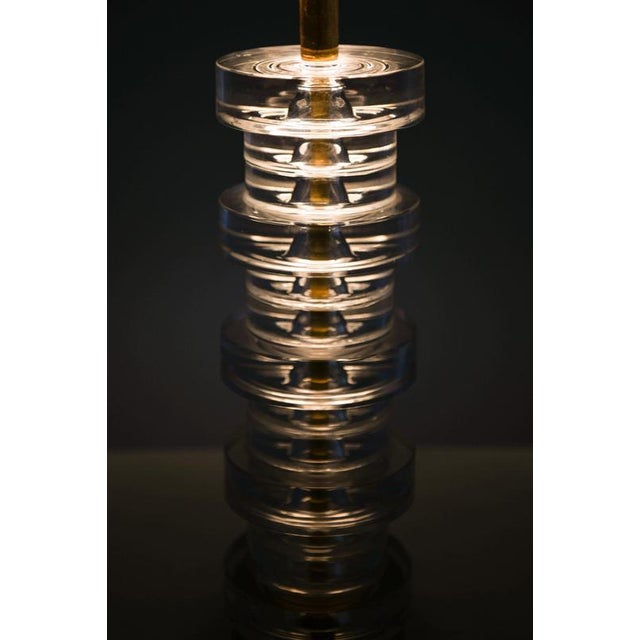 Black Table Lamp in Brass and Glass attributed to Carl Fagerlund, 1960s For Sale - Image 8 of 11