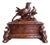 Large Antique 19th Century Swiss Black Forest Oval Jewelry Box in Walnut, 1880 For Sale