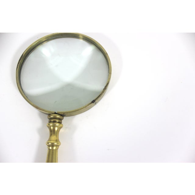 1960s Vintage Solid Brass Magnifying Glass For Sale - Image 5 of 10