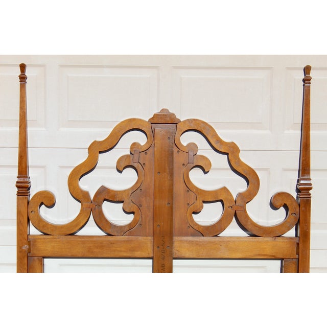 Mid-Century Modern Walnut Queen Headboard by White Furniture Company – Vintage 1970s Solid Wood American Made Bed Frame For Sale - Image 12 of 13