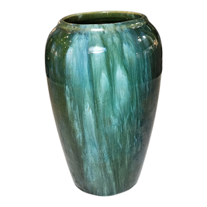 Early 20th Century Drip Green Onyx Brush McCoy Jardinière, Attributed