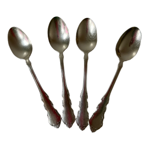 1950's Vintage Reed & Barton Dresden Rose Silver Plate Tea Spoons Set- 4 Pieces