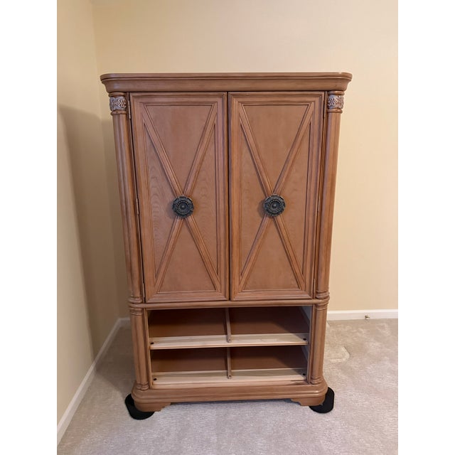 Stanley Furniture Coronation Traditional Cherry/Pecan Armoire Cabinet For Sale In Washington DC - Image 6 of 18