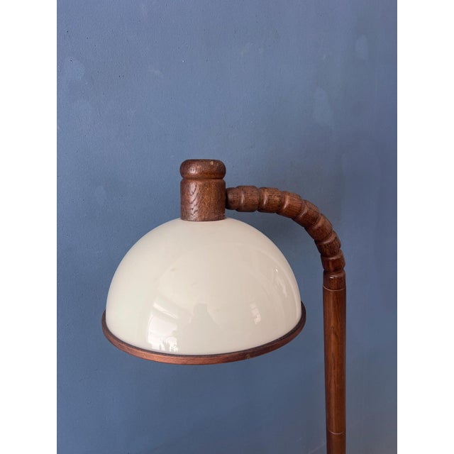 Mid-Century Brown Wooden Floor Lamp with Acrylic Glass Shade from Steinhauer For Sale - Image 9 of 13