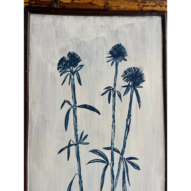 Blue Hand Painted Chinoiserie Panel For Sale - Image 8 of 8