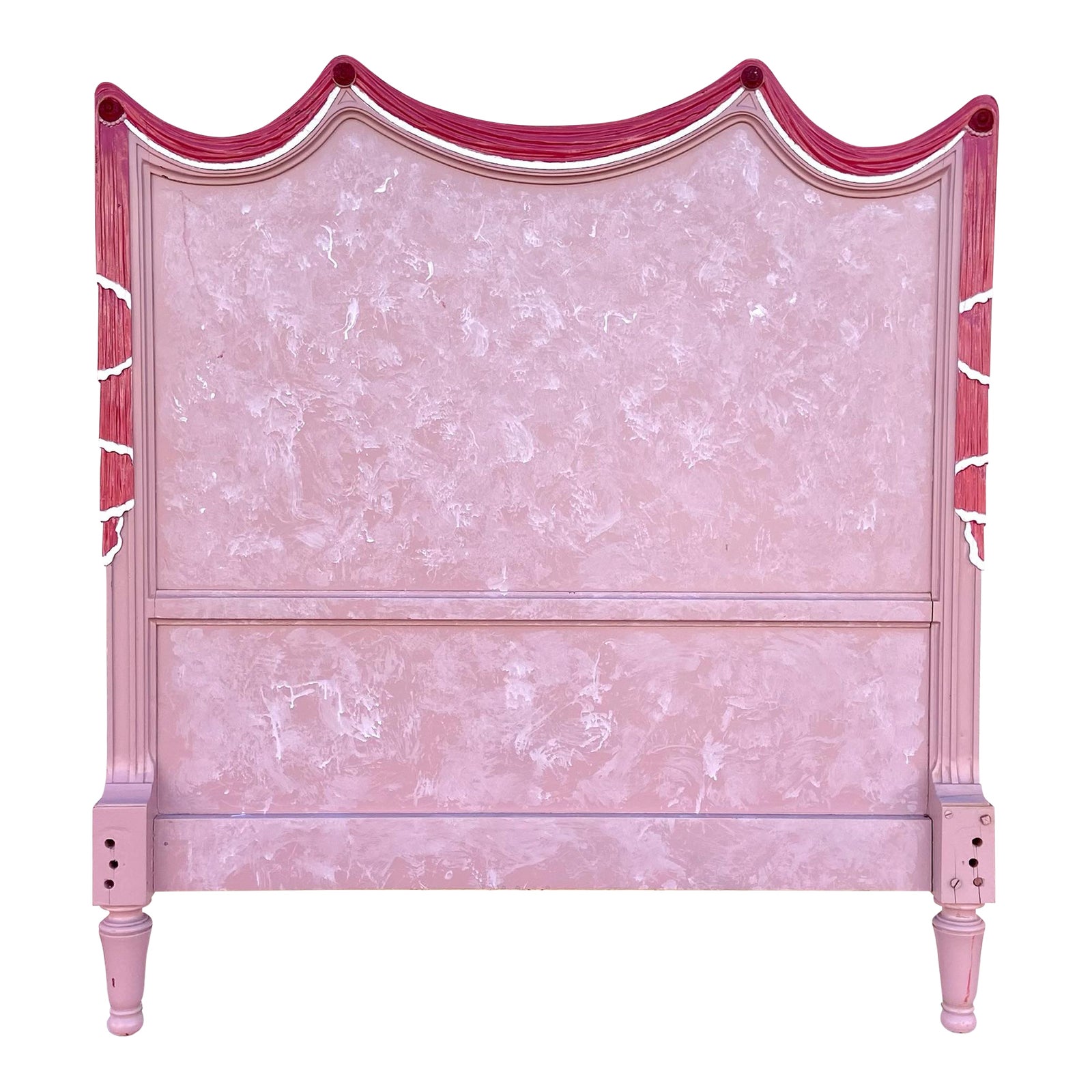 Twin Size French Style Painted Pink Headboard 1 of 2 Chairish