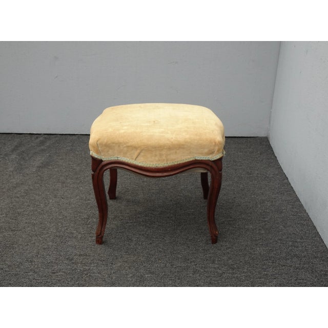 Antique French Country Gold Bench Stool For Sale - Image 4 of 12
