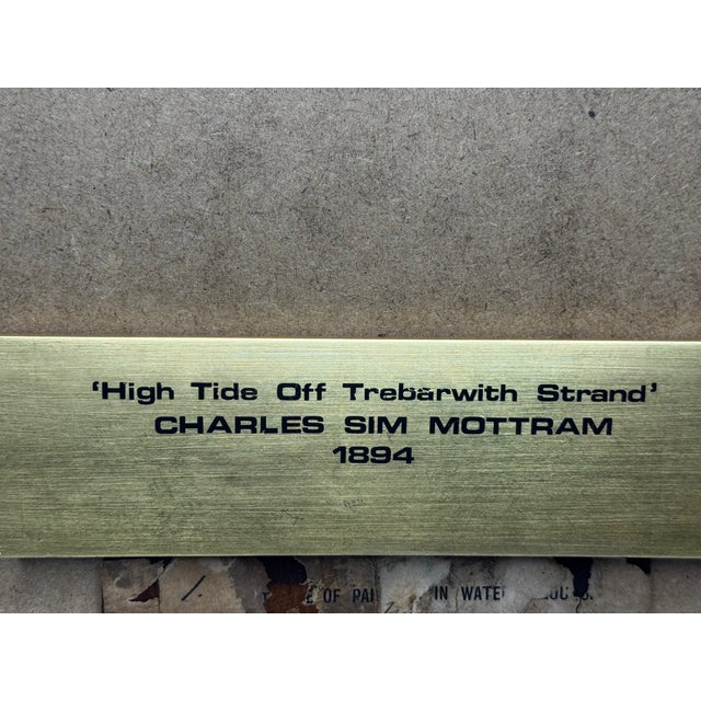 Large Gilt Framed Victorian Painting High Tide Off Trebarwith Strand Beach Dramatic Cornish Shipwreck by Charles Sim Mottram Rba, c.1894 For Sale - Image 16 of 18