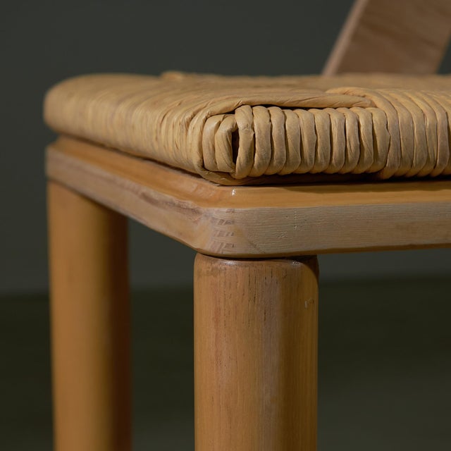 Italian Wooden and Wicker Chair, 1960s For Sale - Image 12 of 15