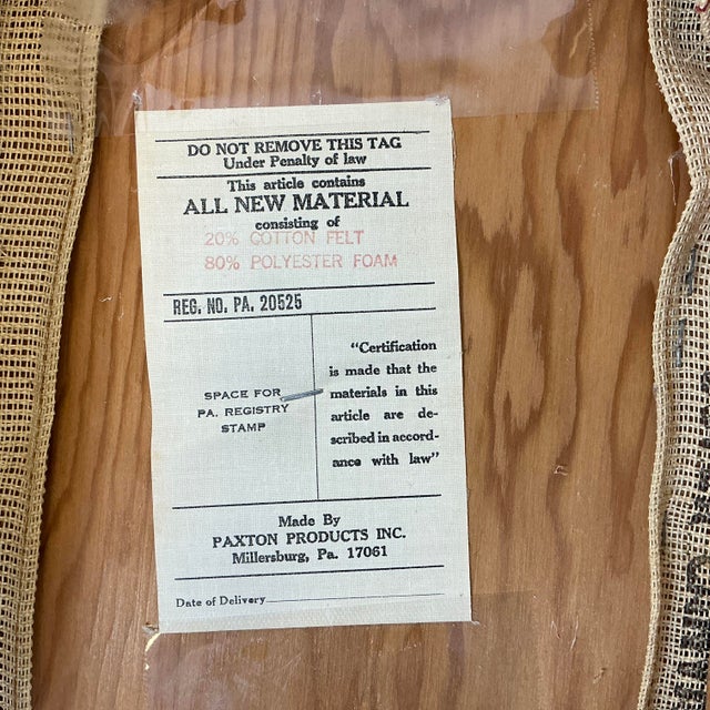 1960s Vintage Americana Arts & Crafts Folk Art Needlepoint Footstool For Sale - Image 17 of 17