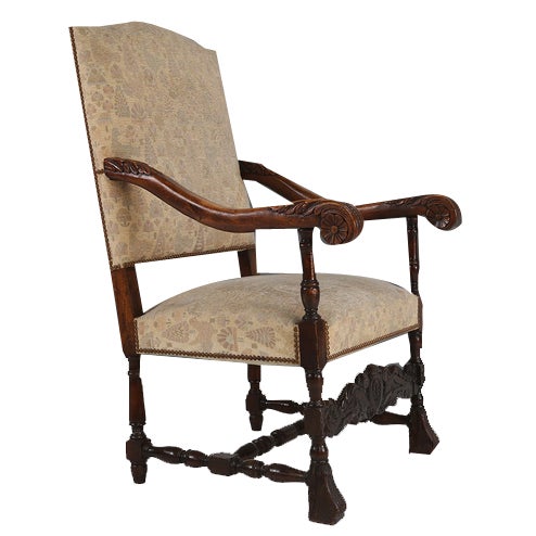 19th Century Renaissance Throne Armchair, 1850s For Sale