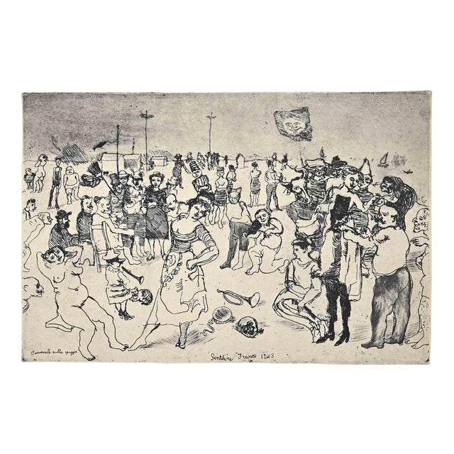 Franco Gentilini, Figures, Offset Print, 1970s For Sale