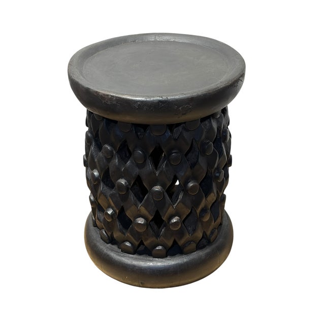 Vintage Lg Tribal Nobility Bamileke Spider Stool/Table Cameroon 17" H For Sale - Image 4 of 9
