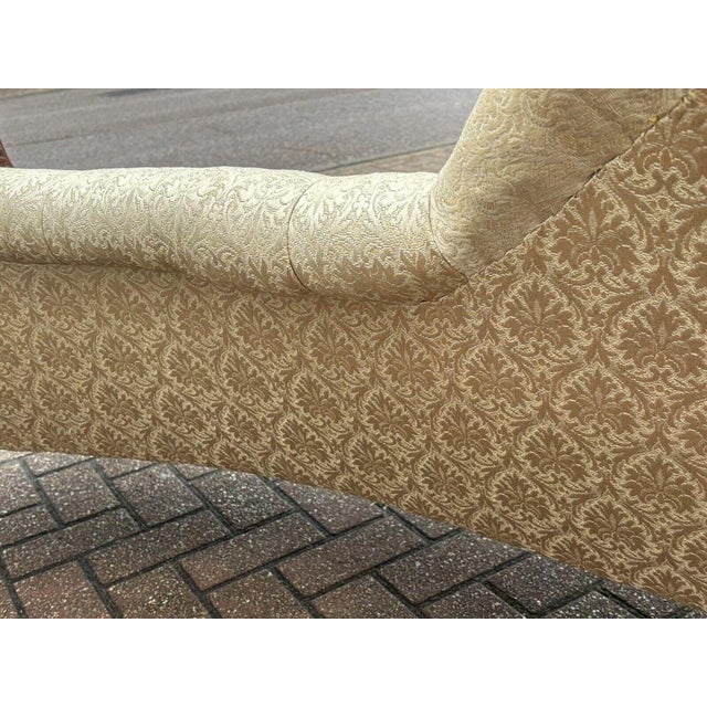 Victorian Sofa with Buttoned Back, Cabriole Legs & Brass Castors For Sale - Image 16 of 18