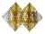 Amber Glass & Brass Sconces from Mazzega, Set of 2 For Sale