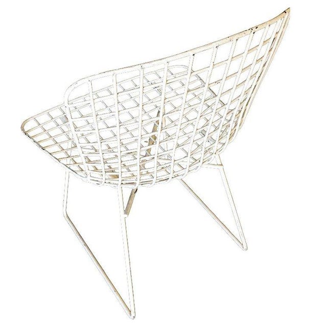 Metal White Bertoia Steel Wire Side Chair by Knoll, Pair For Sale - Image 7 of 11
