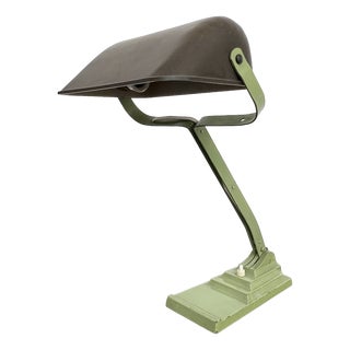Pale Green and Bakelite Articulated Desk Lamp from Erpe, Belgium, 1930s-1940s For Sale