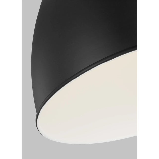 Traditional Chapman & Myers by Visual Comfort Studio Wellfleet Medium Dome Pendant, Midnight Black & Polished Nickel For Sale - Image 3 of 6
