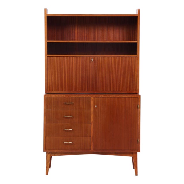 Mid-Century Shelf Cabinet with Drawers in Wood, 1960s For Sale