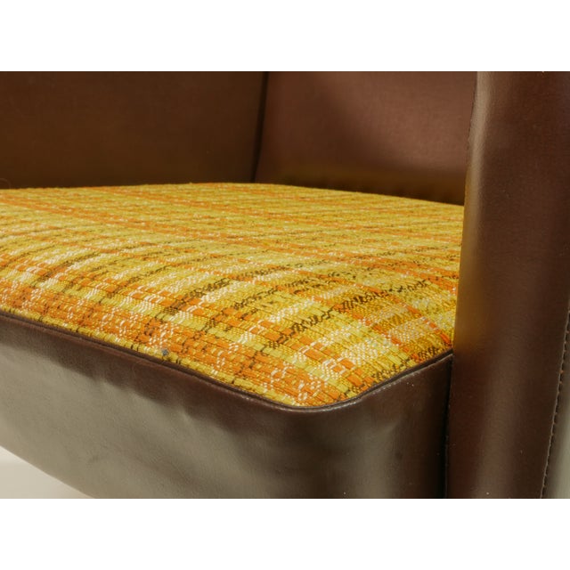 Brown Mid-Century Swivel Armchair, 1970s For Sale - Image 8 of 13