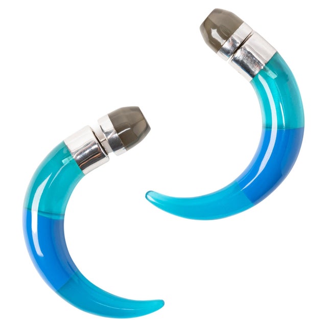 Fabulous Miriam Salat Translucent Tribal earrings, they are light and easy to wear. The clip on stud is also magnetic....