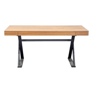 Moe's Industrial Style Desk With Solid Wood Top and Metal Legs For Sale