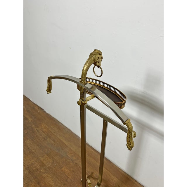 Metal C. 1960s Italian Mixed Metal Valet Stand With Horse and Hooves Motif For Sale - Image 7 of 9