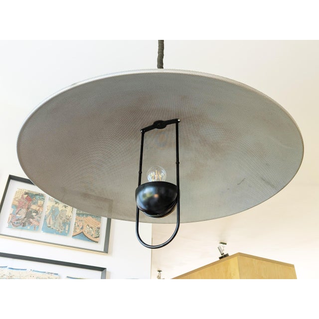 Artemide Large Black Painted and Perforated Metal Pendant Lamp by Orni Halloween for Artemide, 1970s For Sale - Image 4 of 18